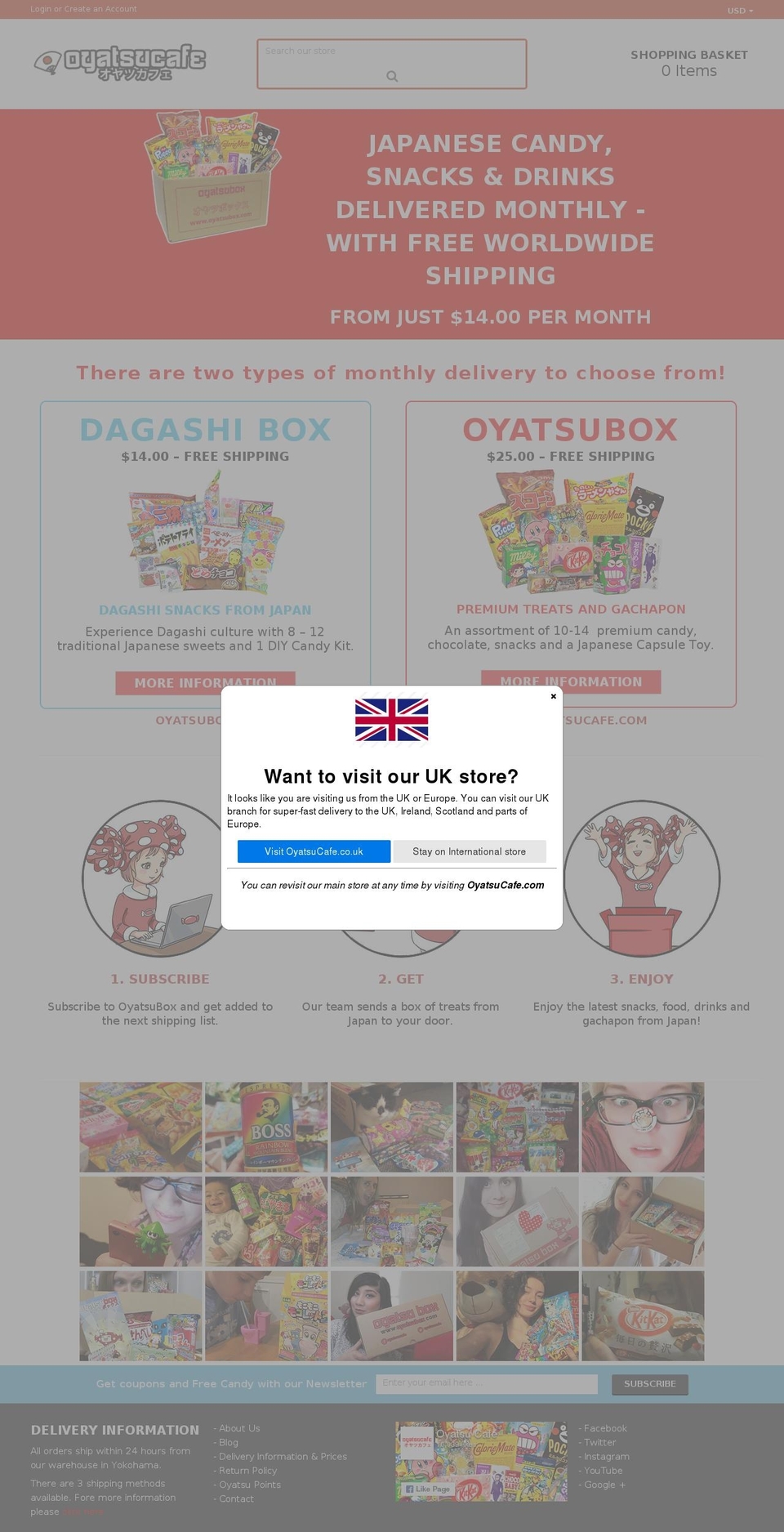 oyatsubox.com shopify website screenshot