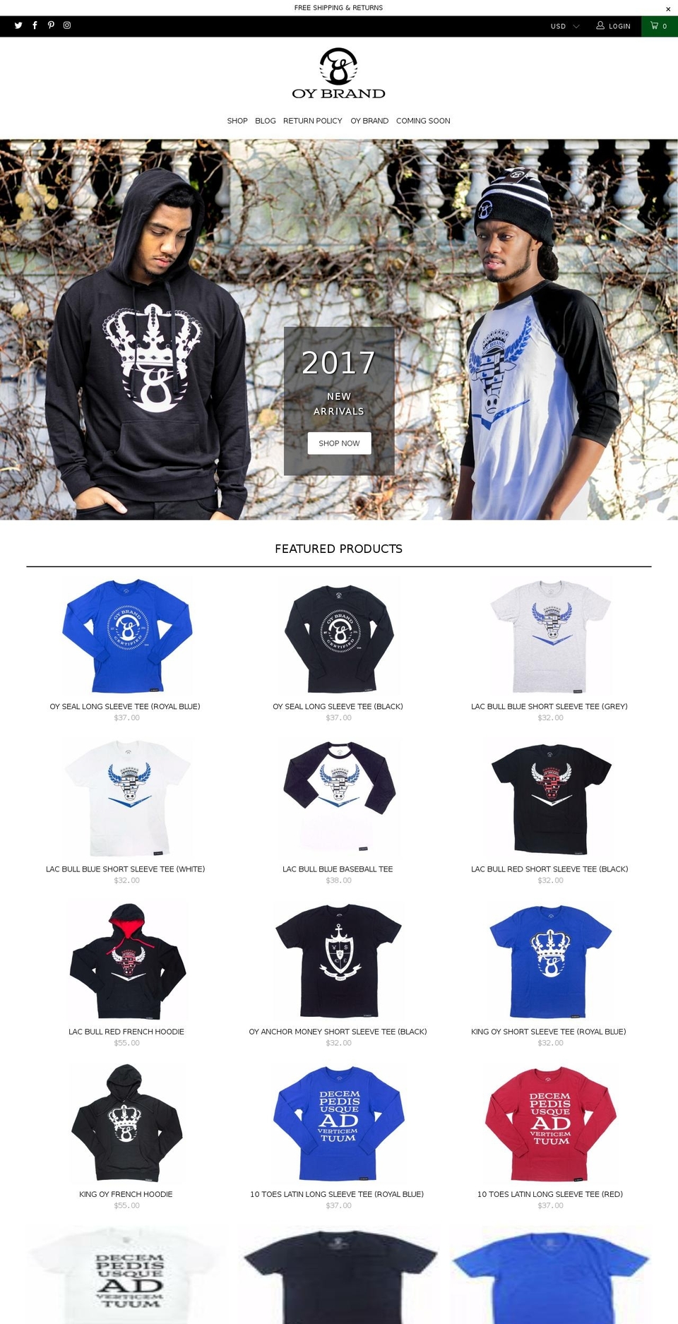 oybrand.com shopify website screenshot