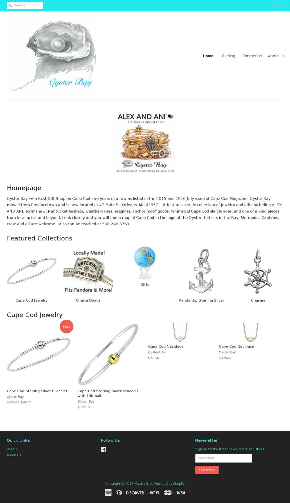 oysterbaycapecod.com shopify website screenshot