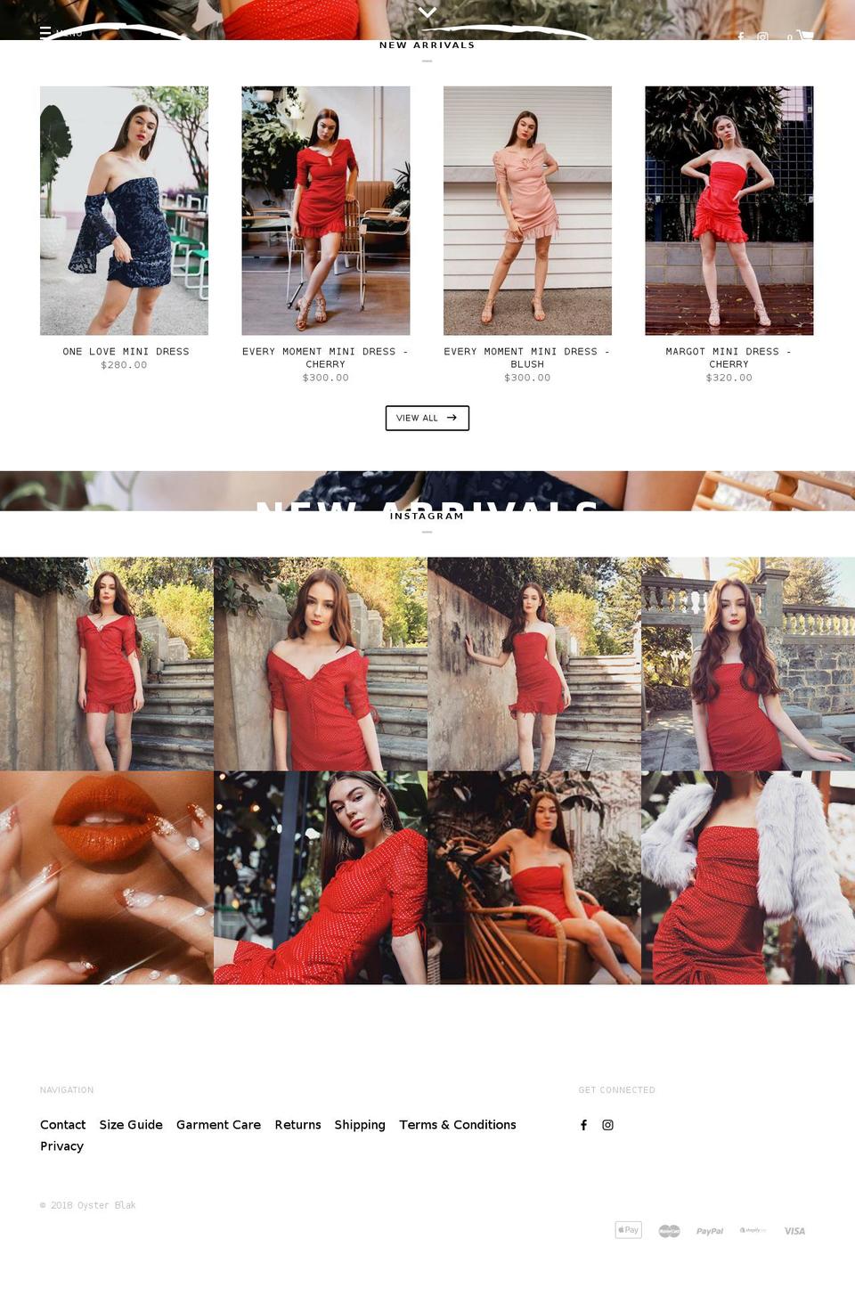 oysterblak.com — Shopify storefront screenshot