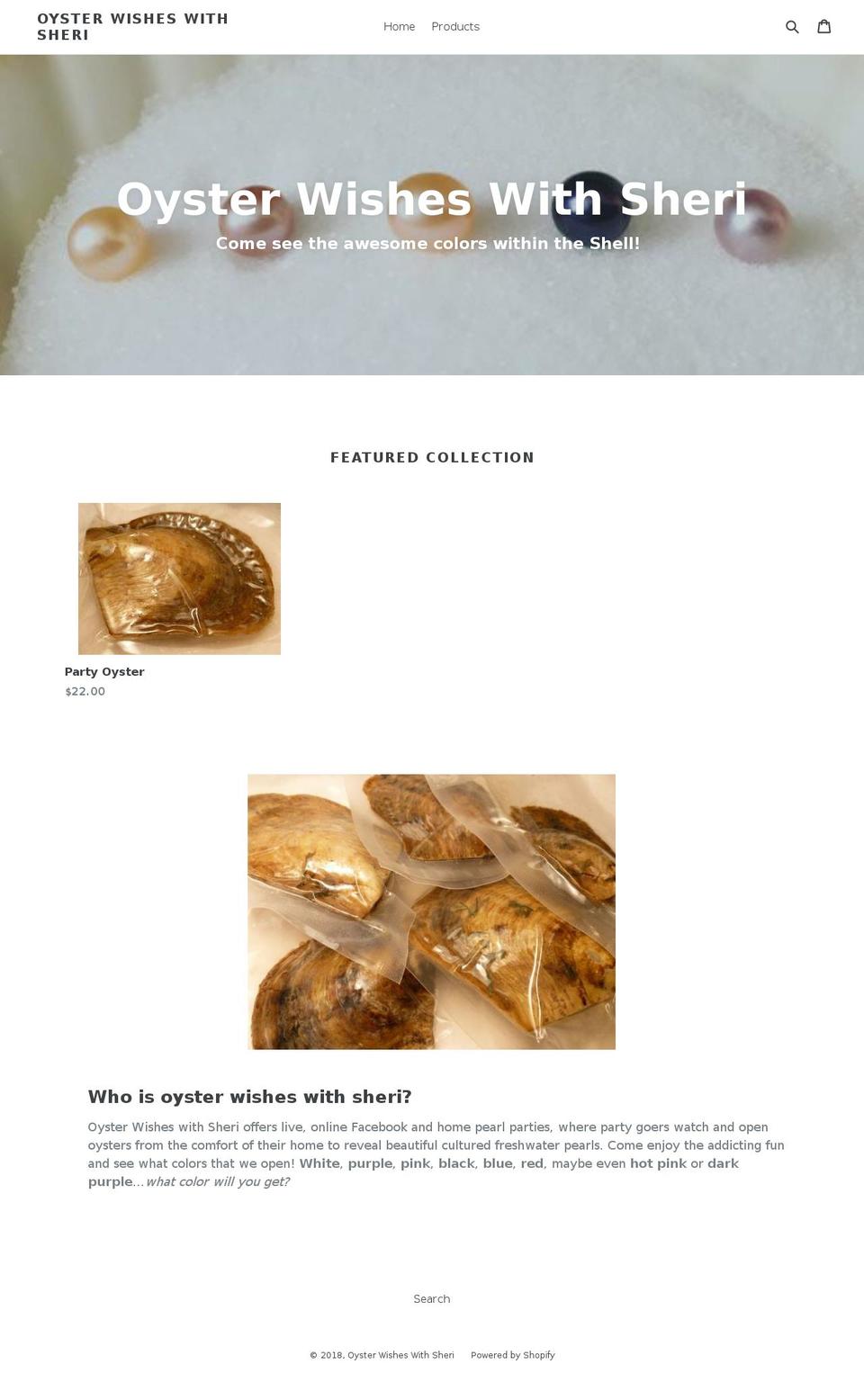 oysterwisheswithsheri.com — Shopify storefront screenshot