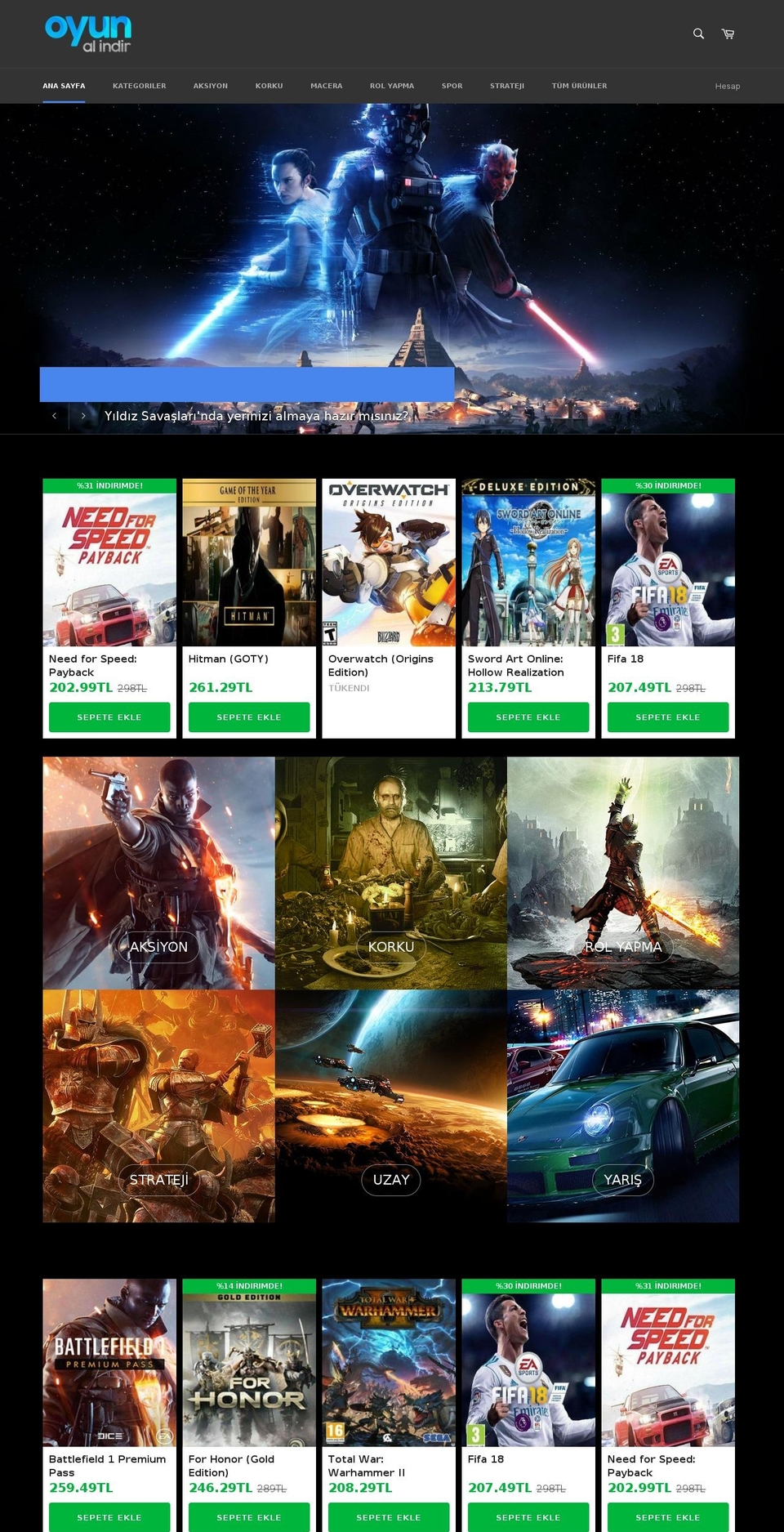 oyunalindir.com — Shopify storefront screenshot