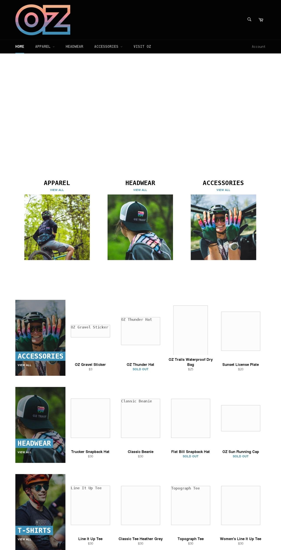 oz-trails-shop.myshopify.com shopify website screenshot