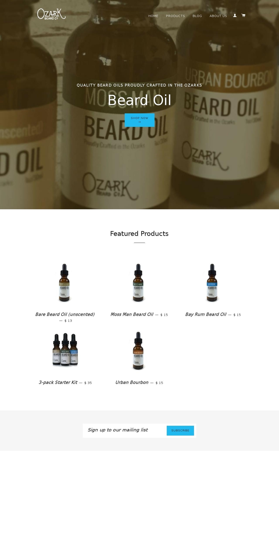 ozarkbeardcompany.com shopify website screenshot