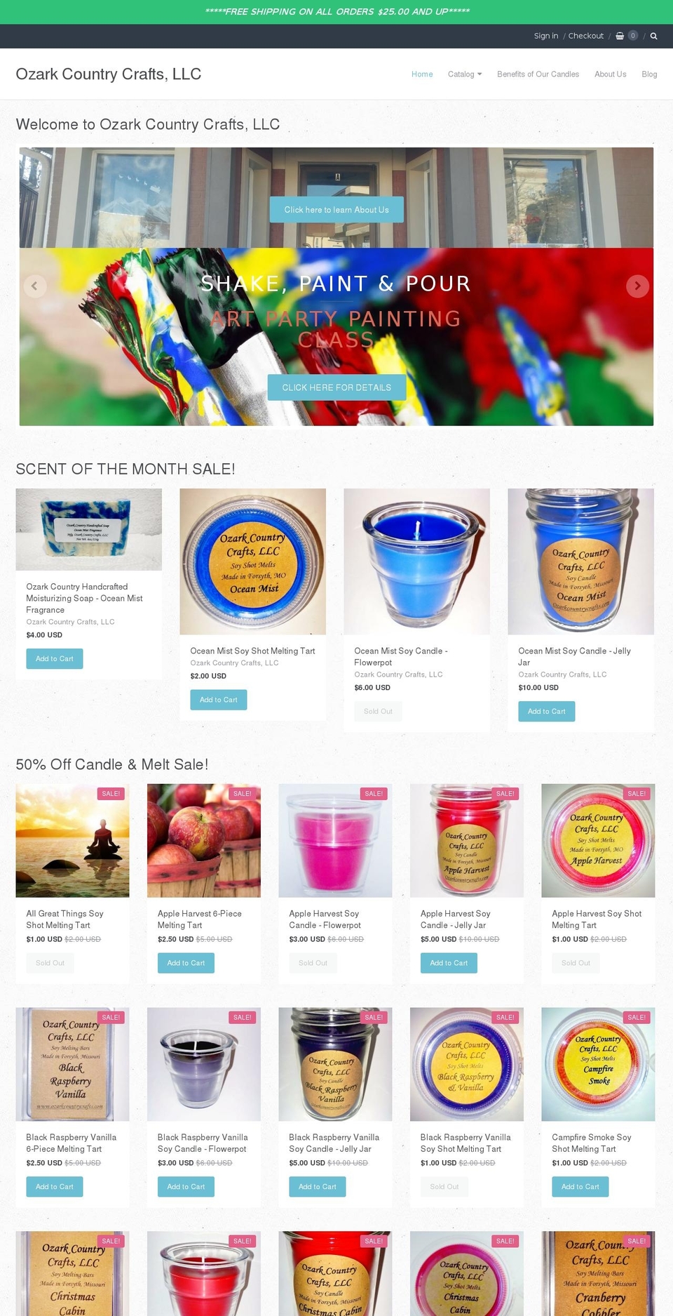 ozarkcountrycrafts.com — Shopify storefront screenshot