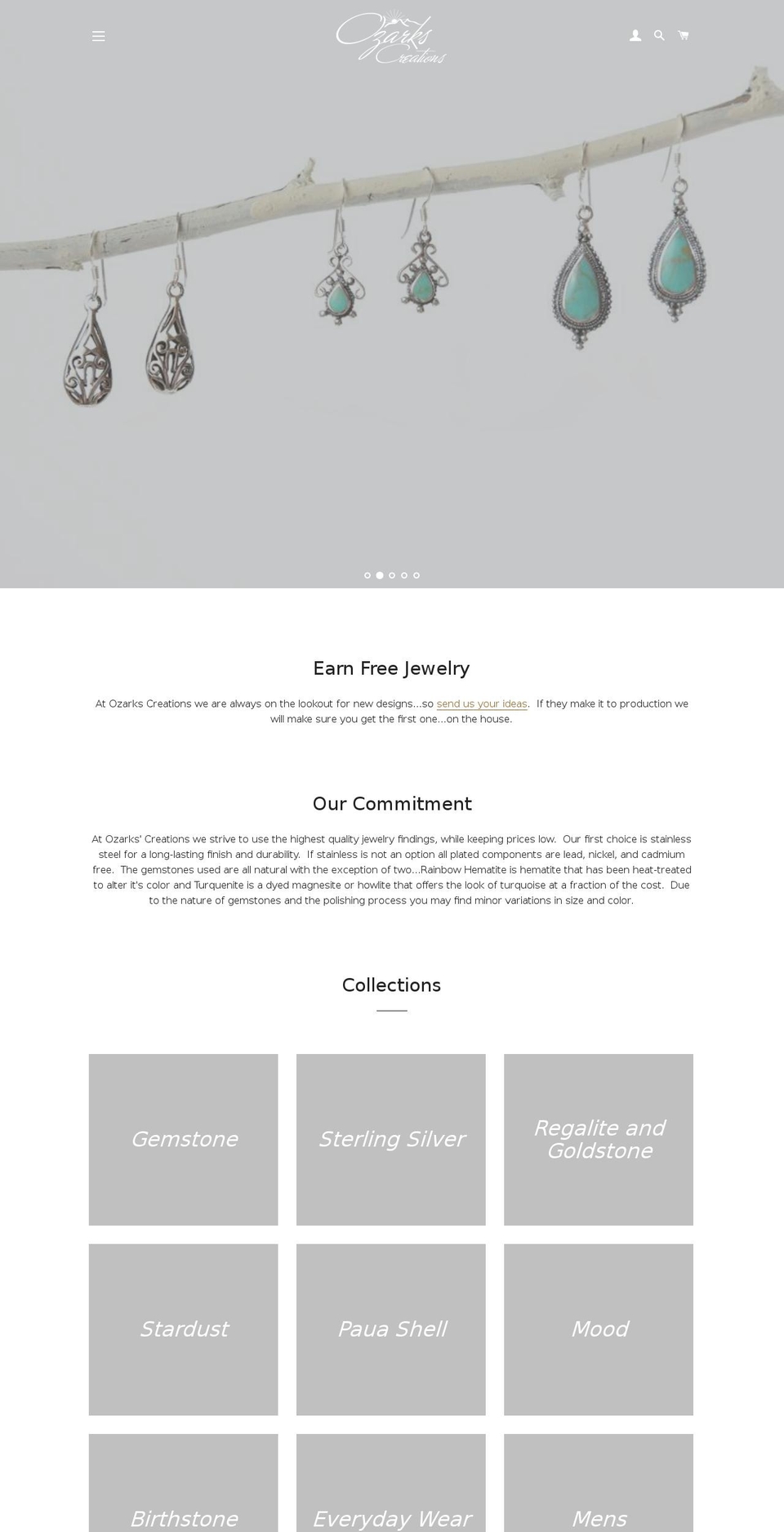 ozarkscreations.com — Shopify storefront screenshot