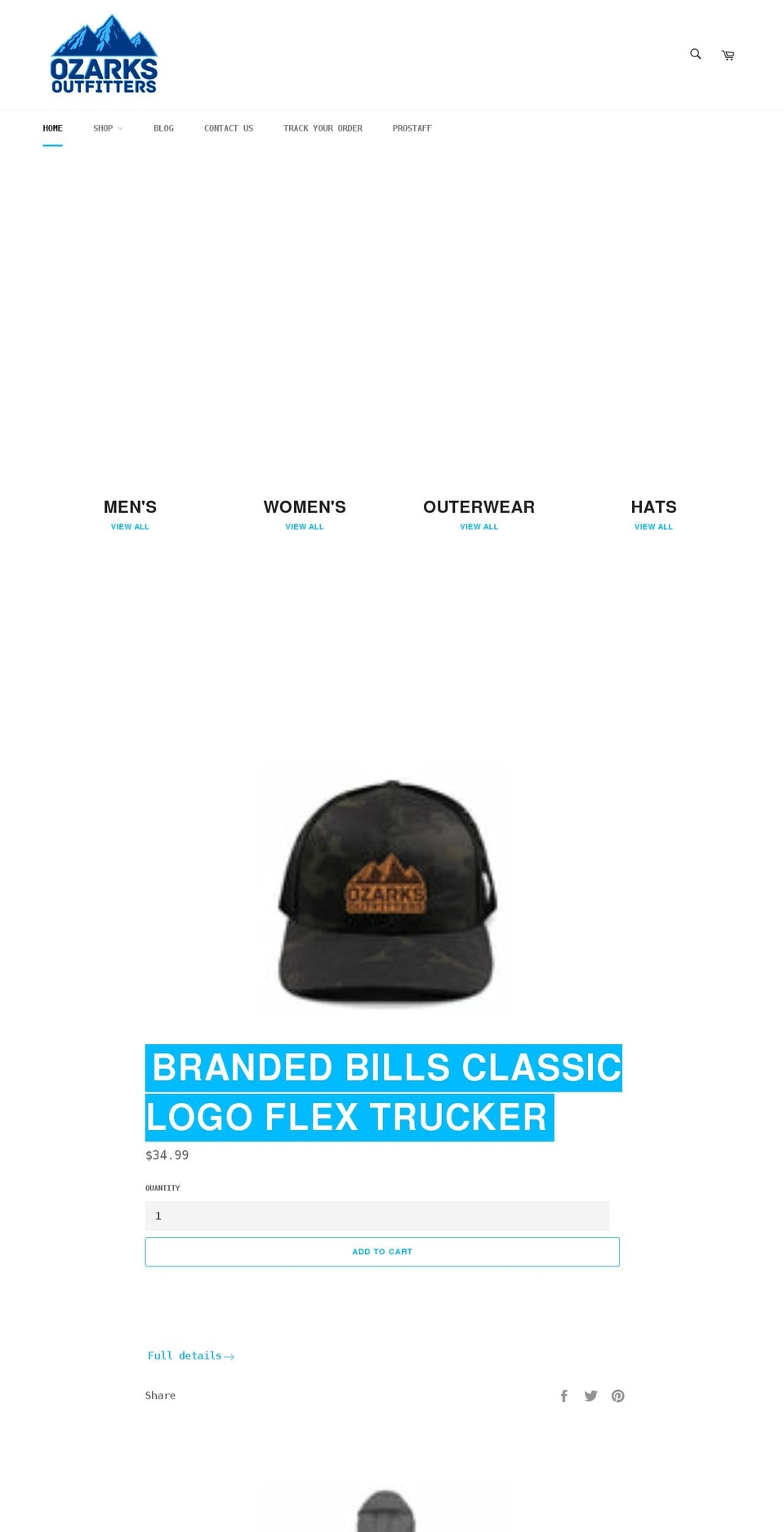 ozarksoutfitters.com shopify website screenshot