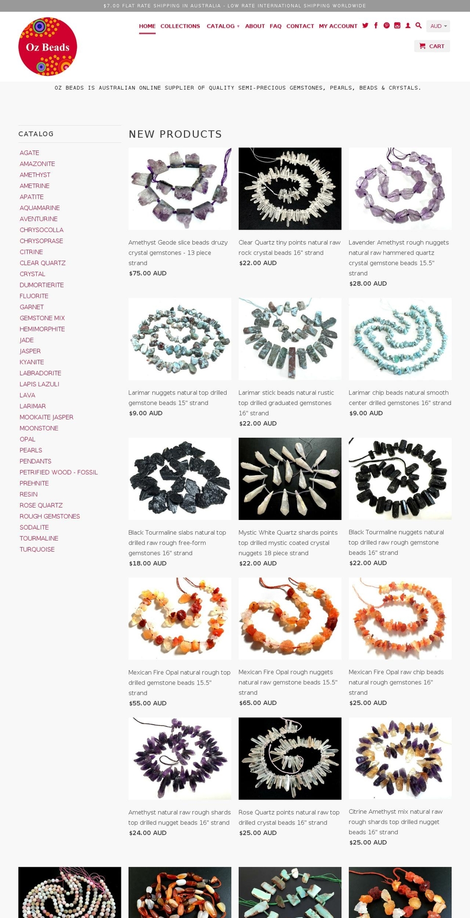 ozbeads.com.au shopify website screenshot