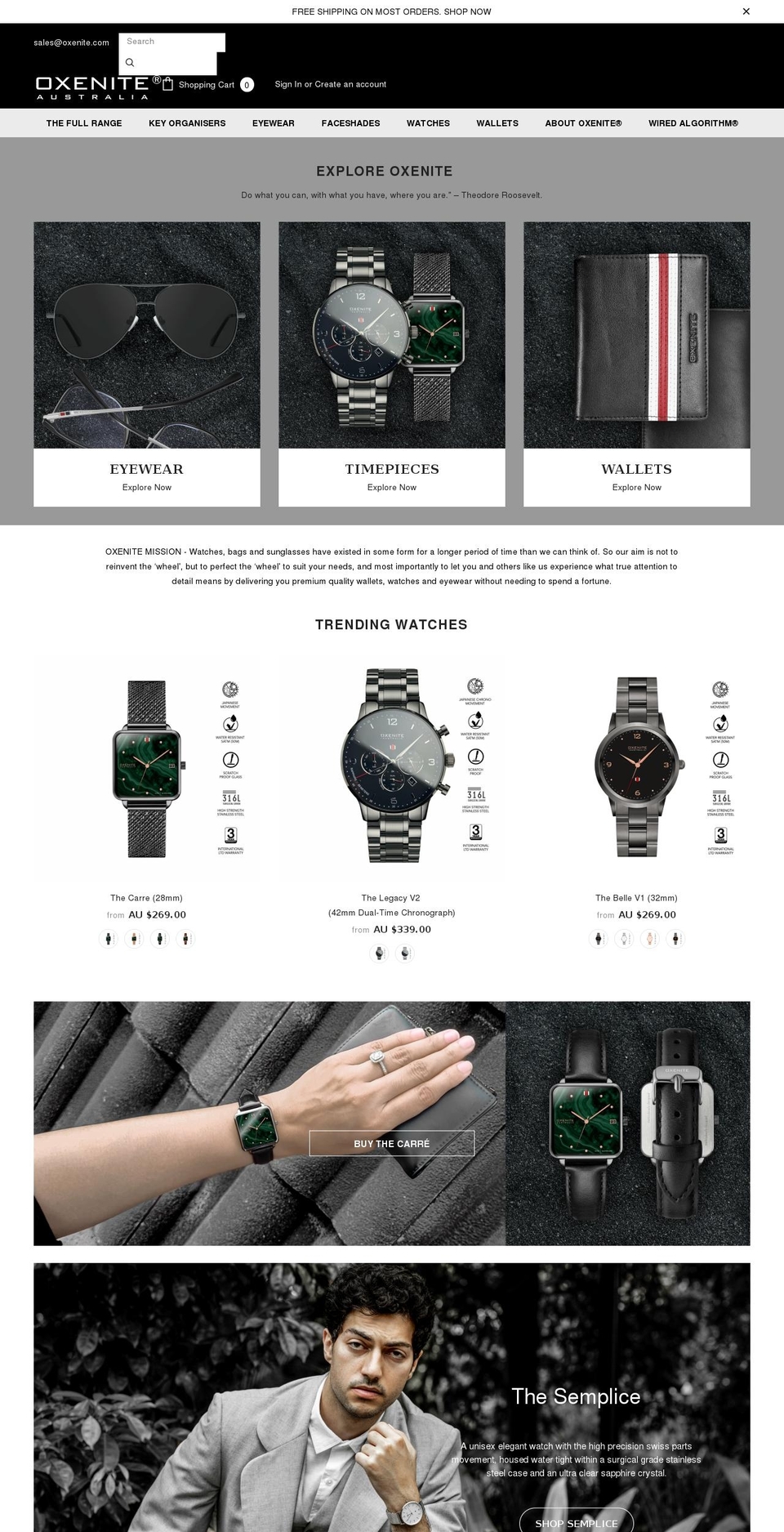 ozcalibre.com — Shopify storefront screenshot