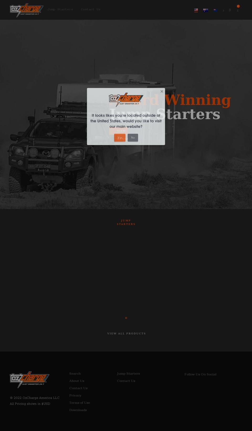 ozcharge.com shopify website screenshot