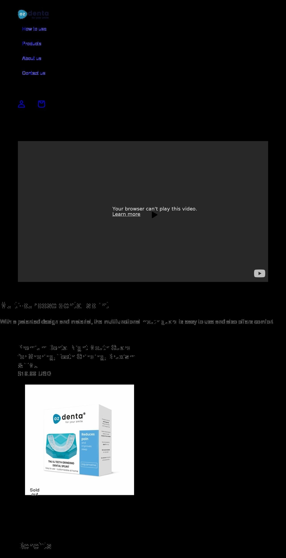 ozdenta.com shopify website screenshot