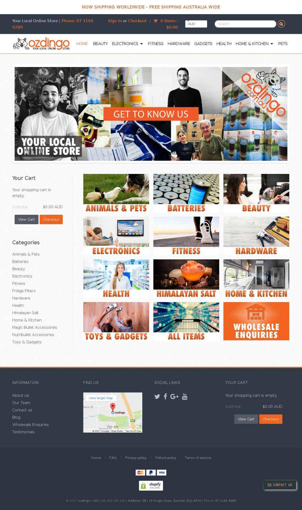 ozdingo.com shopify website screenshot