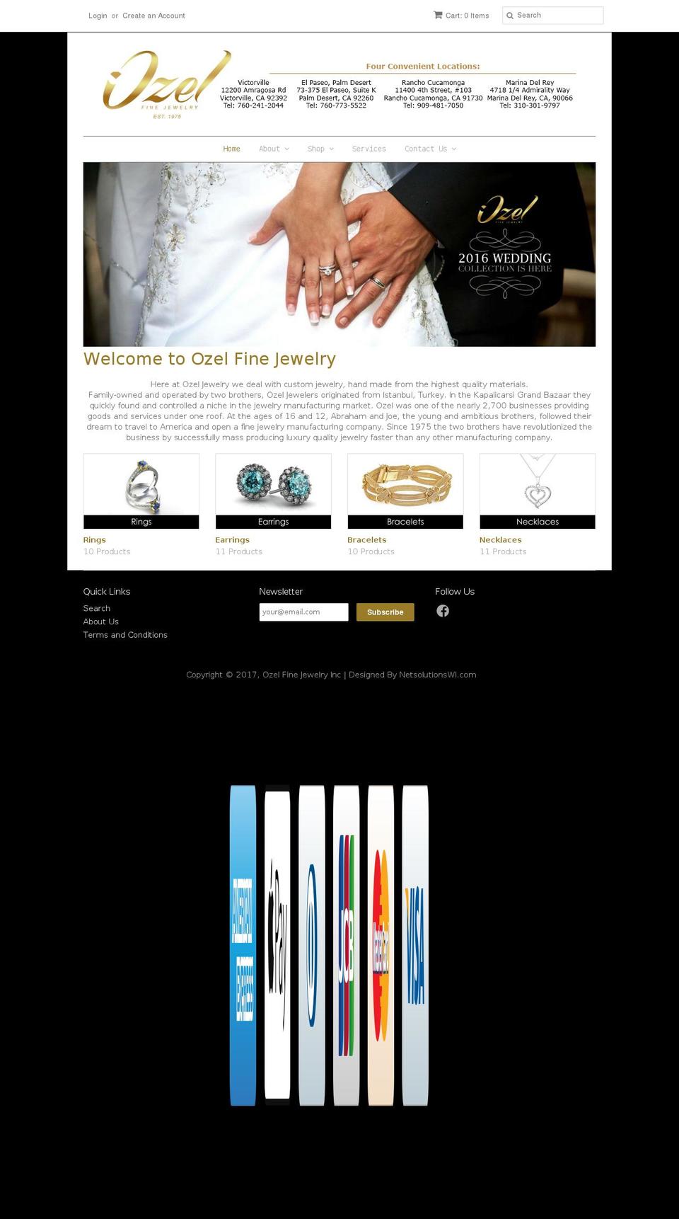 ozelfinejewelry.net shopify website screenshot