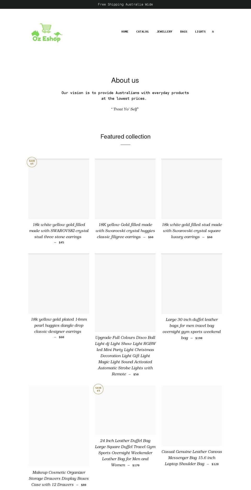 ozeshopofficial.com shopify website screenshot
