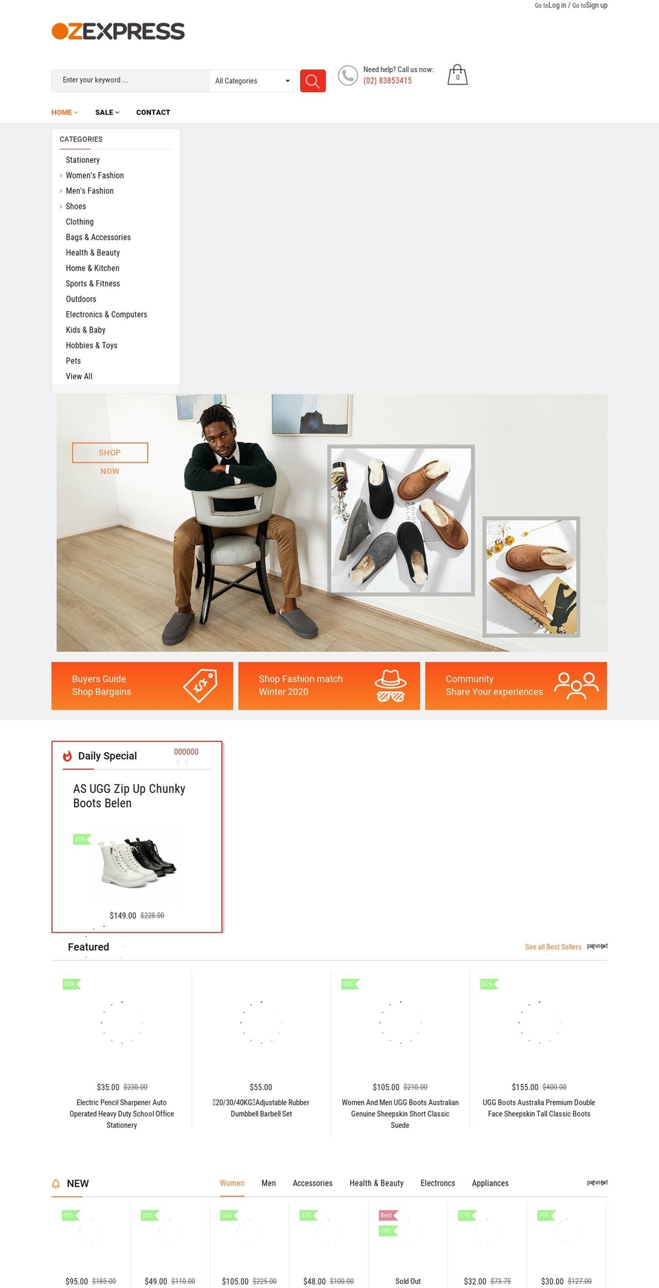 Maxmin Shopify theme site example ozexpress.com.au