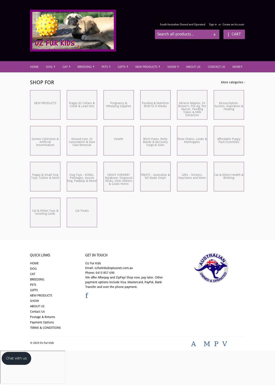 ozfurkids.com.au shopify website screenshot