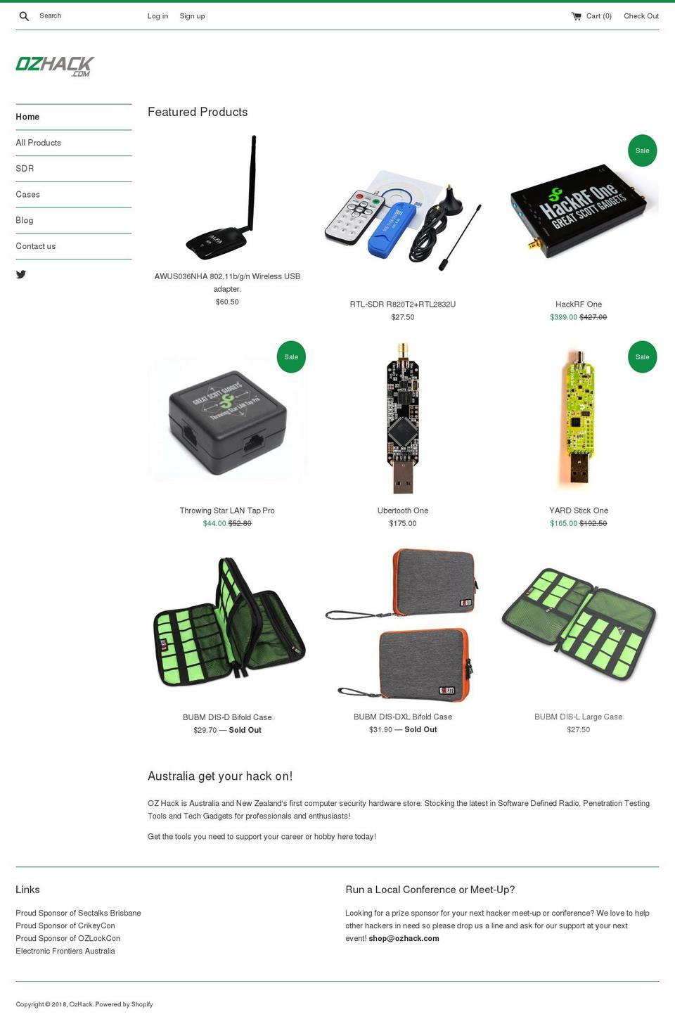 ozhack.net shopify website screenshot