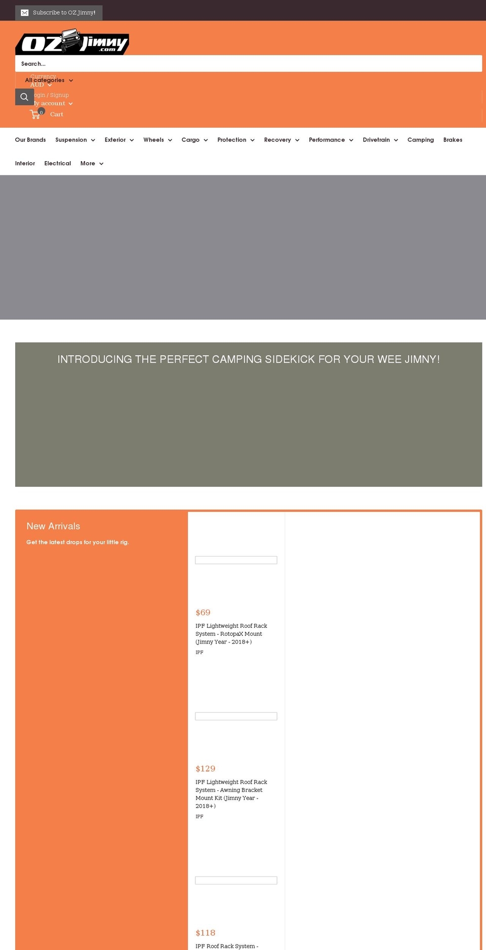 ozjimny.com shopify website screenshot