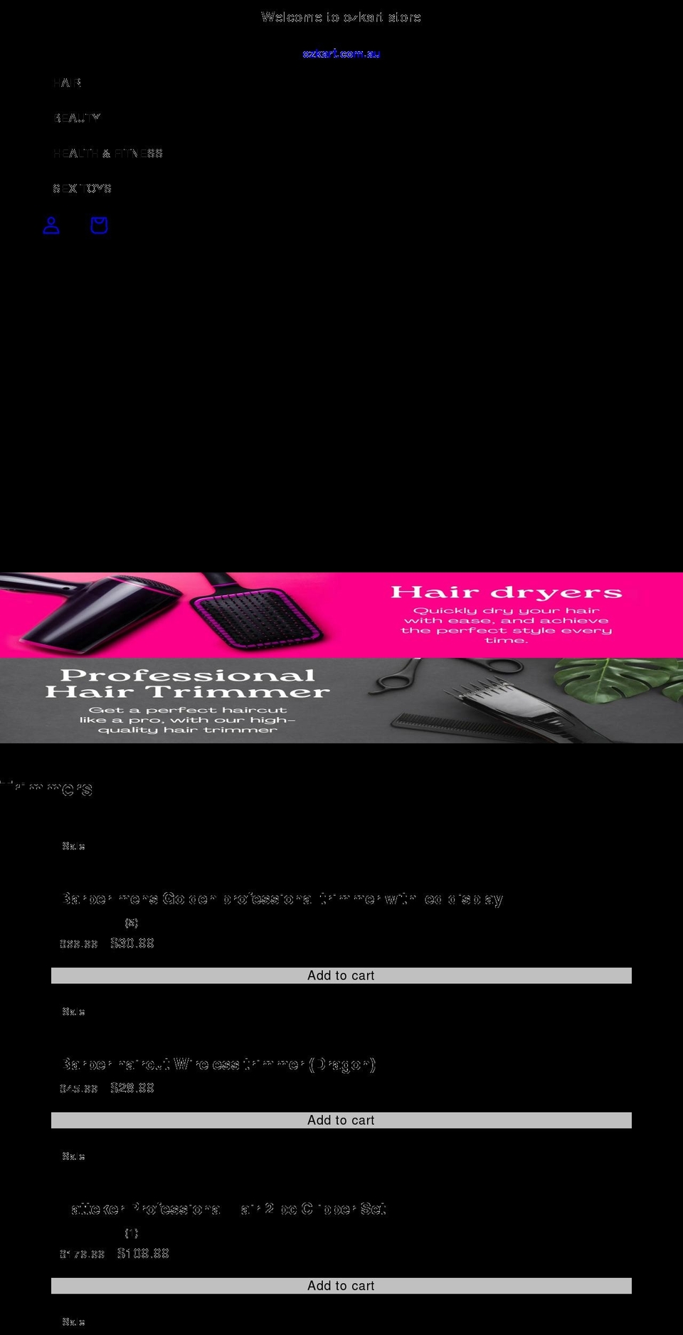 ozkart.com.au shopify website screenshot