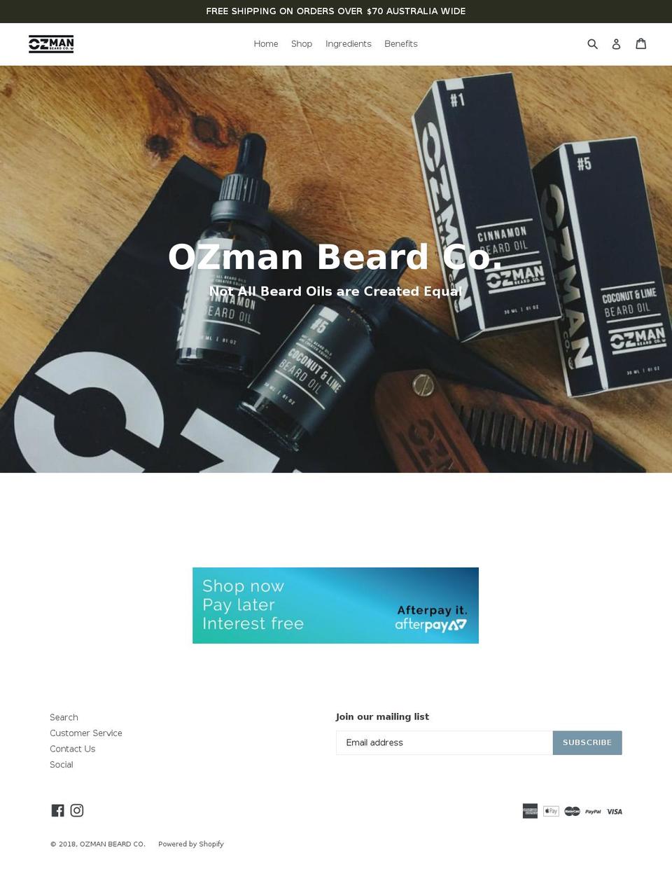 ozmanbeardco.com shopify website screenshot