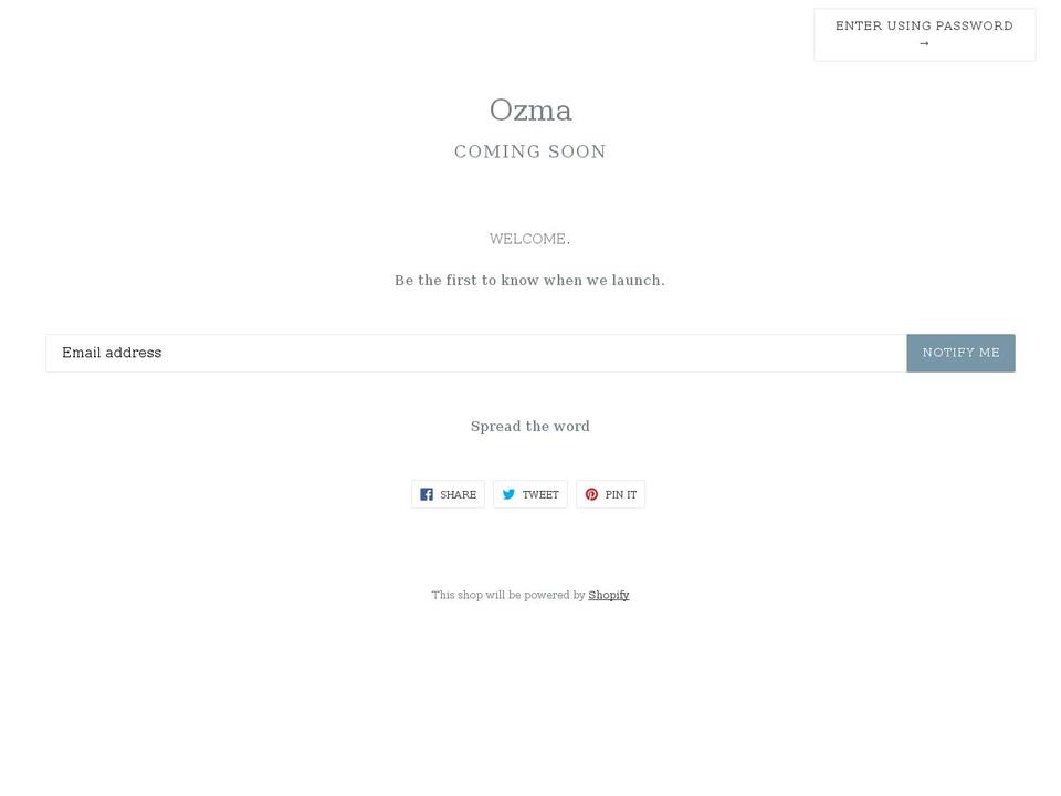 ozmashop.com — Shopify storefront screenshot