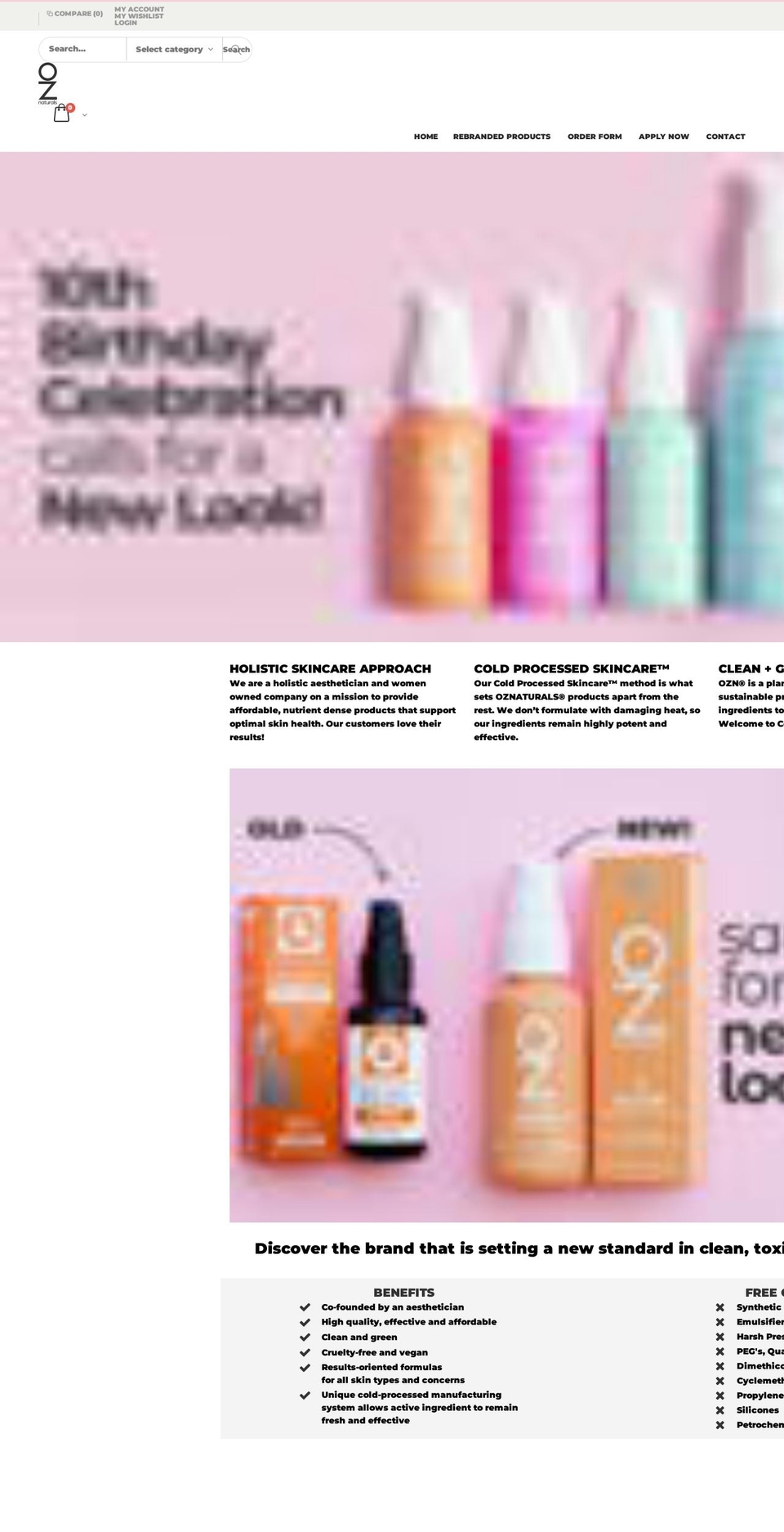 oznaturalspro.com shopify website screenshot