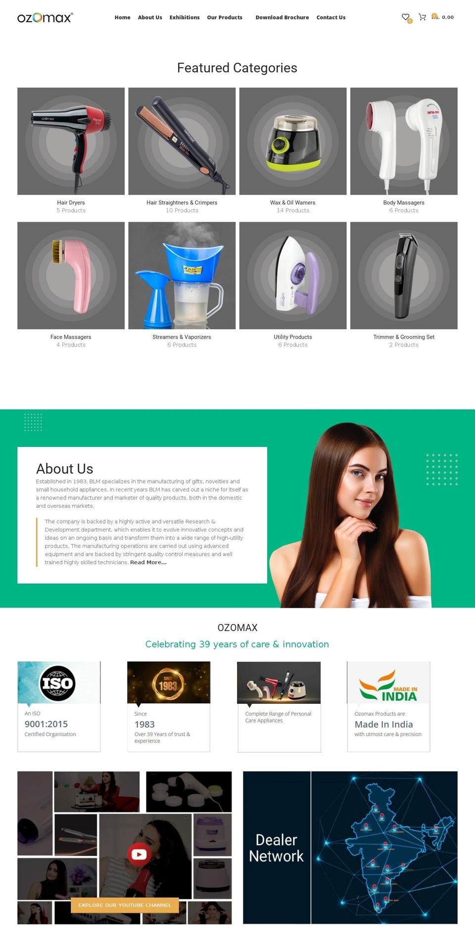 Woodmart Shopify theme site example ozomax.in