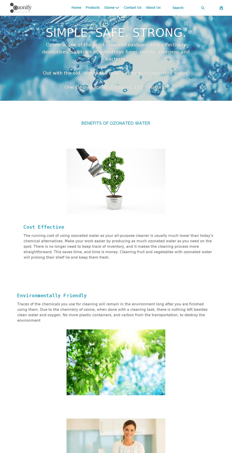 ozonify.com — Shopify storefront screenshot