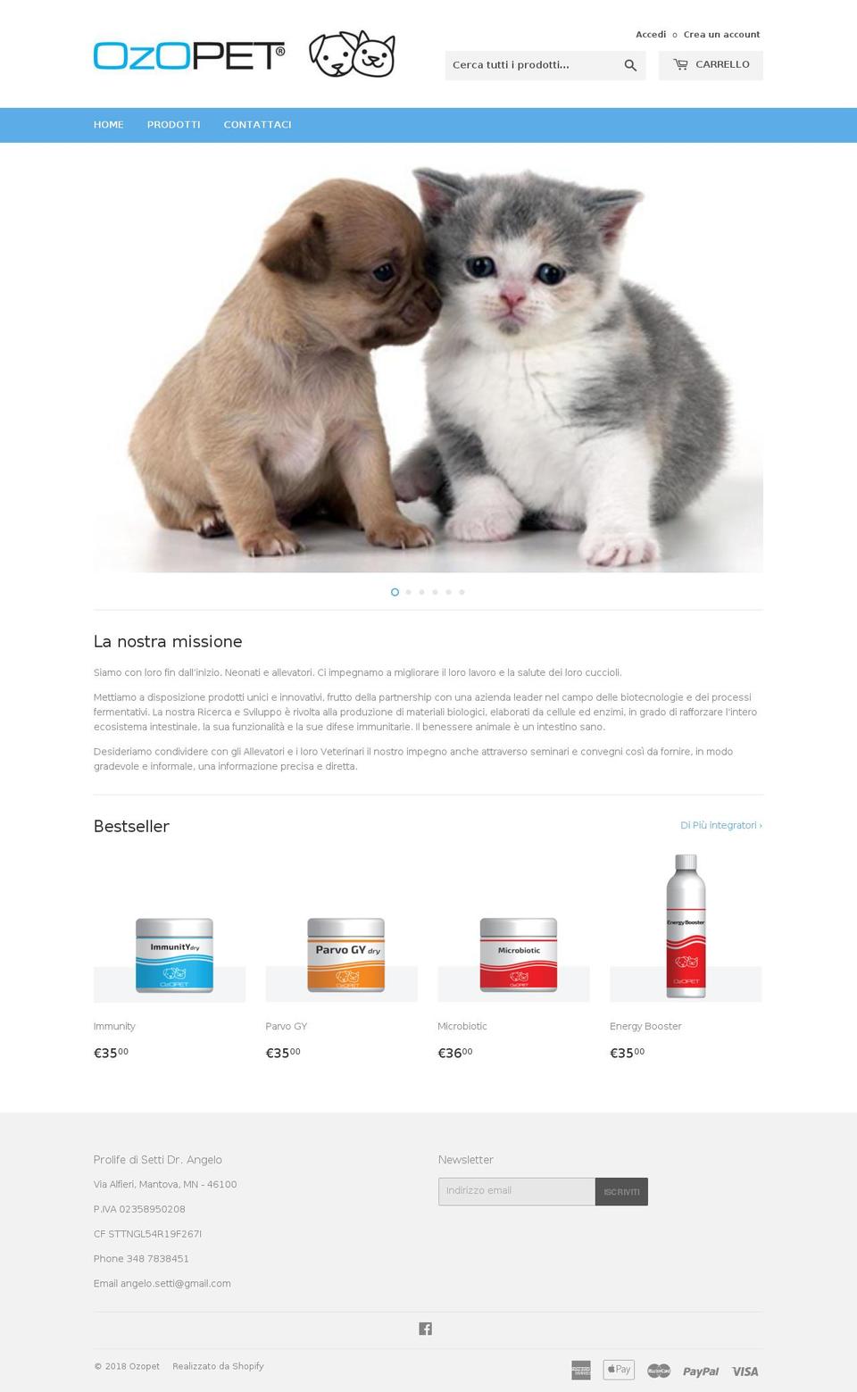 ozopet.com shopify website screenshot
