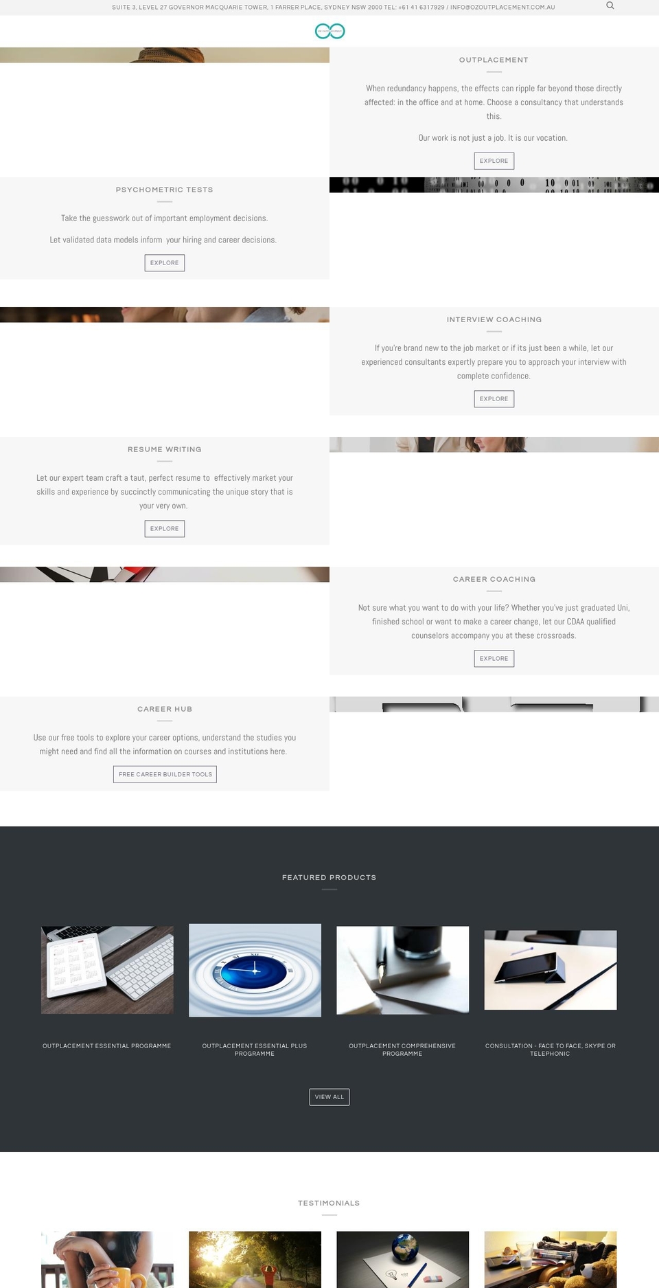 ozoutplacement.com.au shopify website screenshot