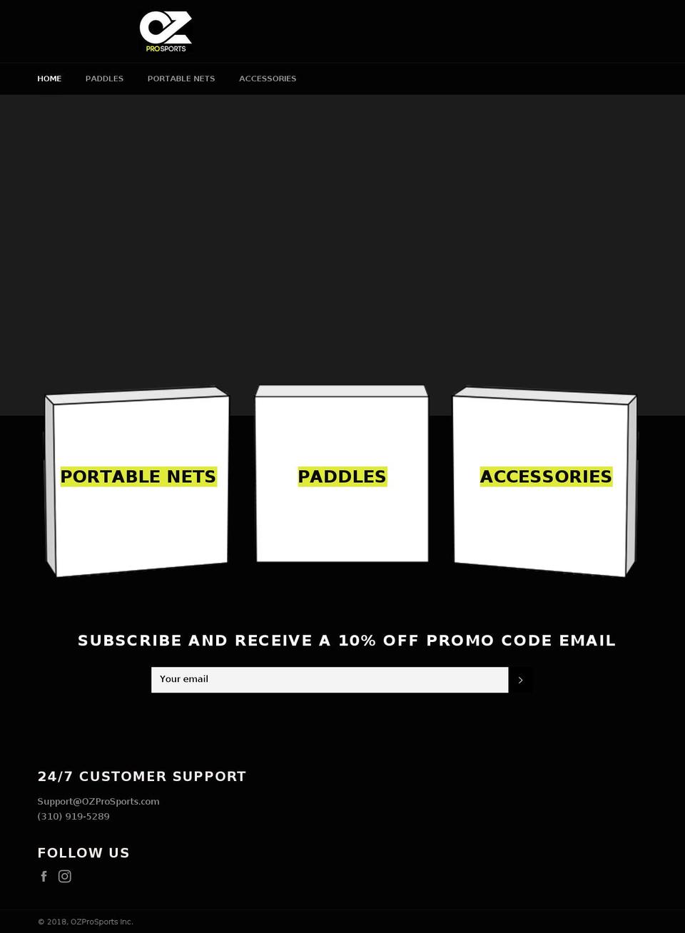 ozpickleball.com — Shopify storefront screenshot