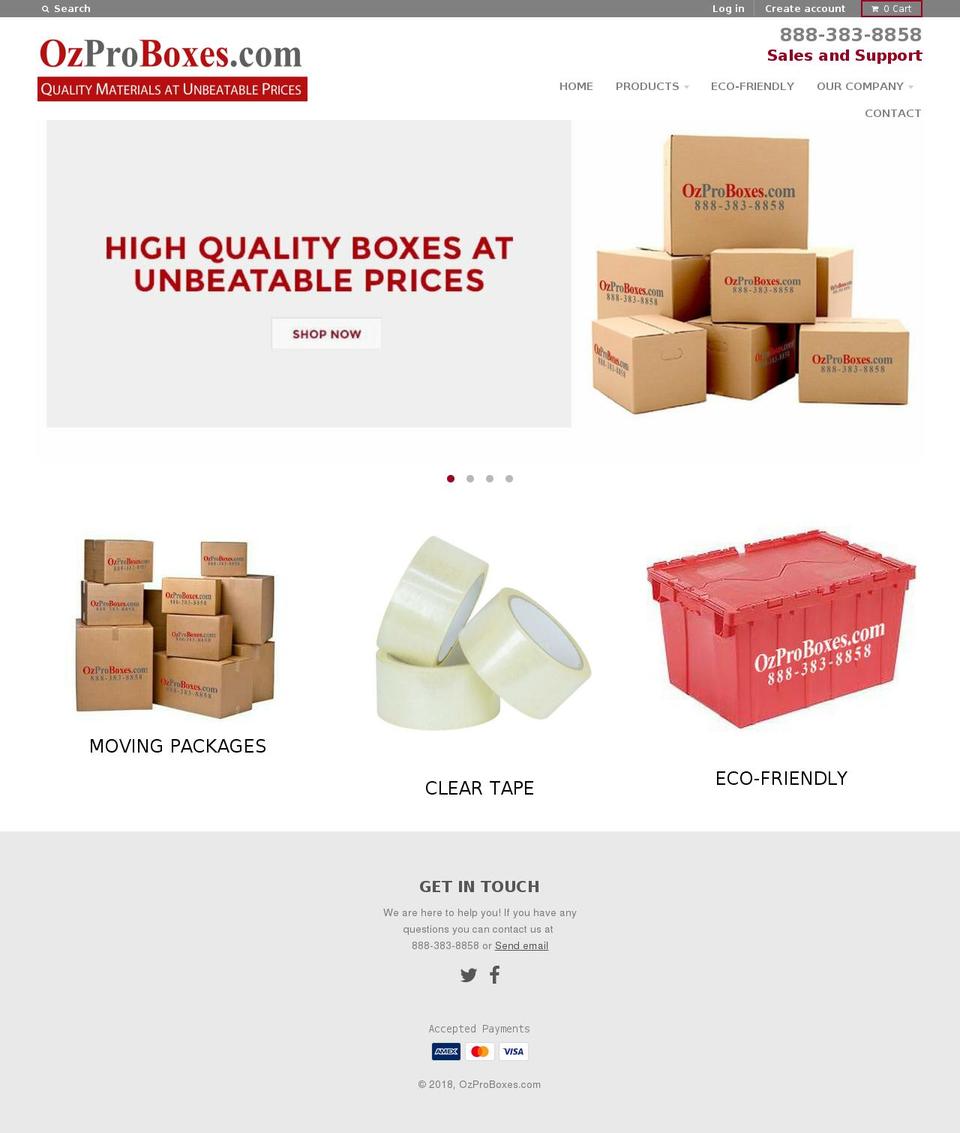 ozproboxes.com — Shopify storefront screenshot