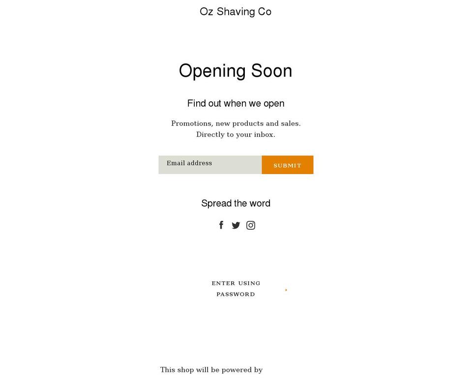 ozshaving.com — Shopify storefront screenshot