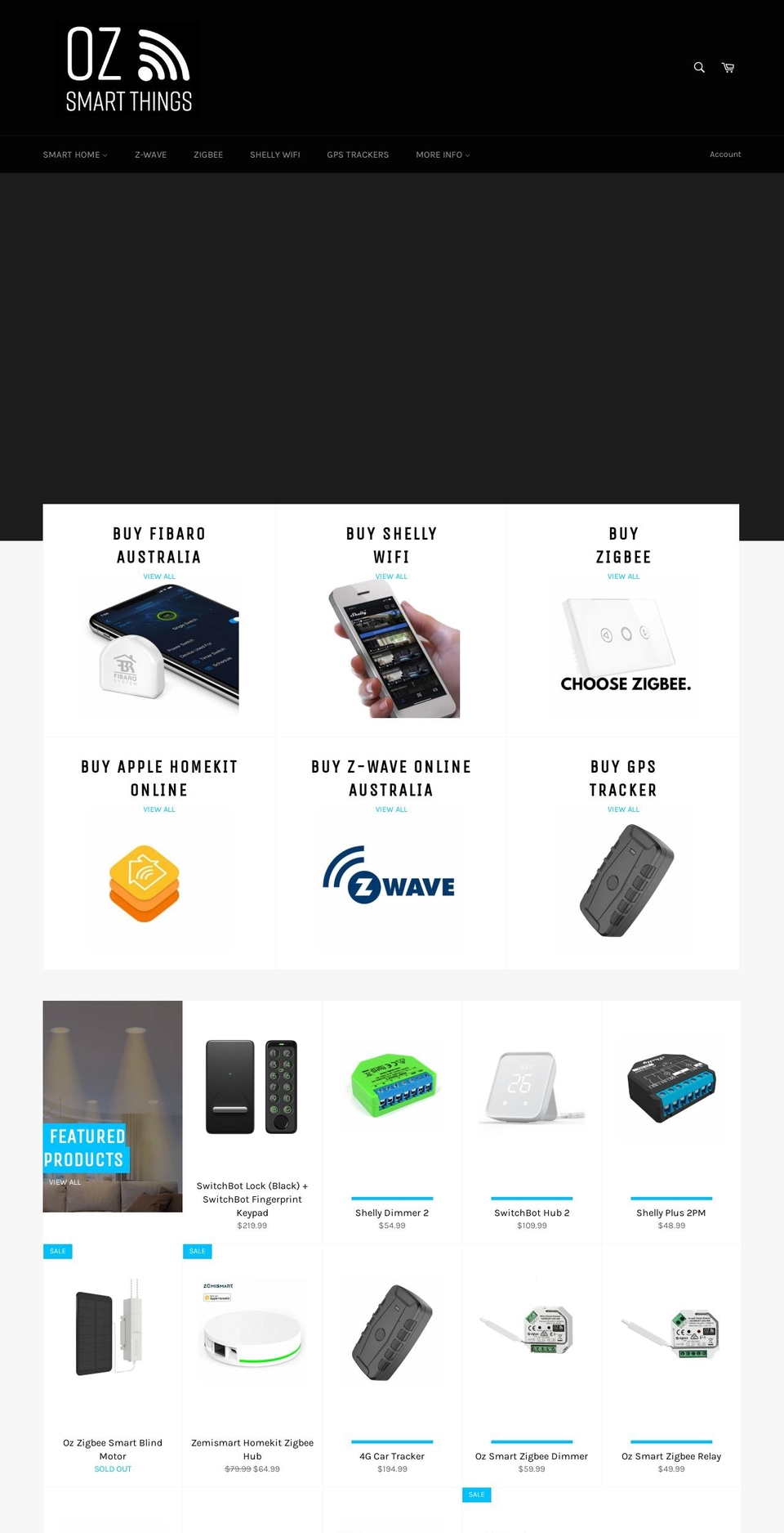 ozsmartthings.com.au shopify website screenshot