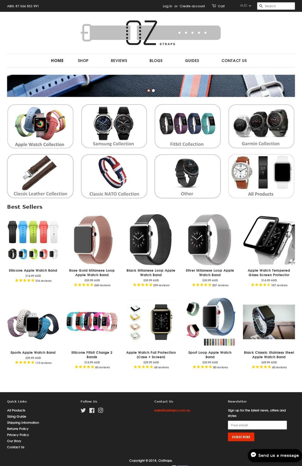 OzStraps_Theme_10072018_Afterpay Shopify theme site example ozstraps.myshopify.com