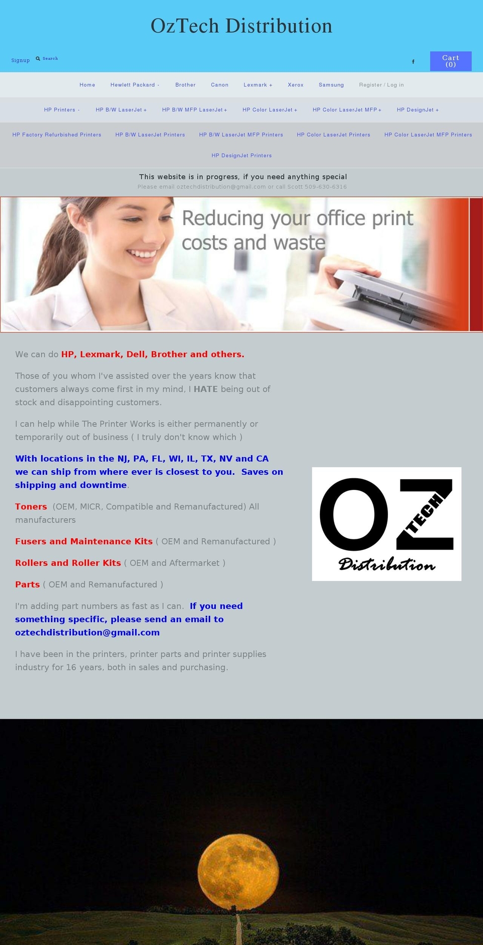 oztechdistribution.com — Shopify storefront screenshot