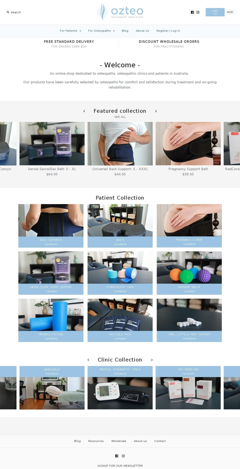 ozteo.com — Shopify storefront screenshot