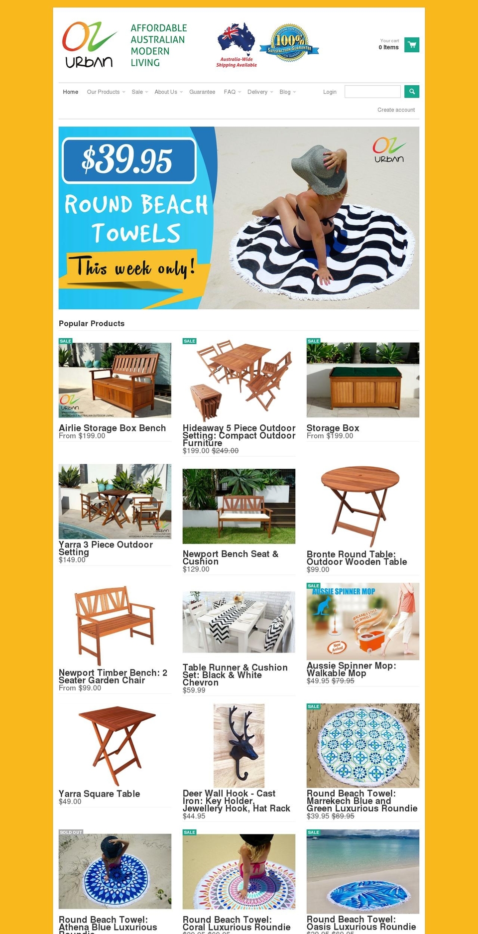 ozurban.com shopify website screenshot