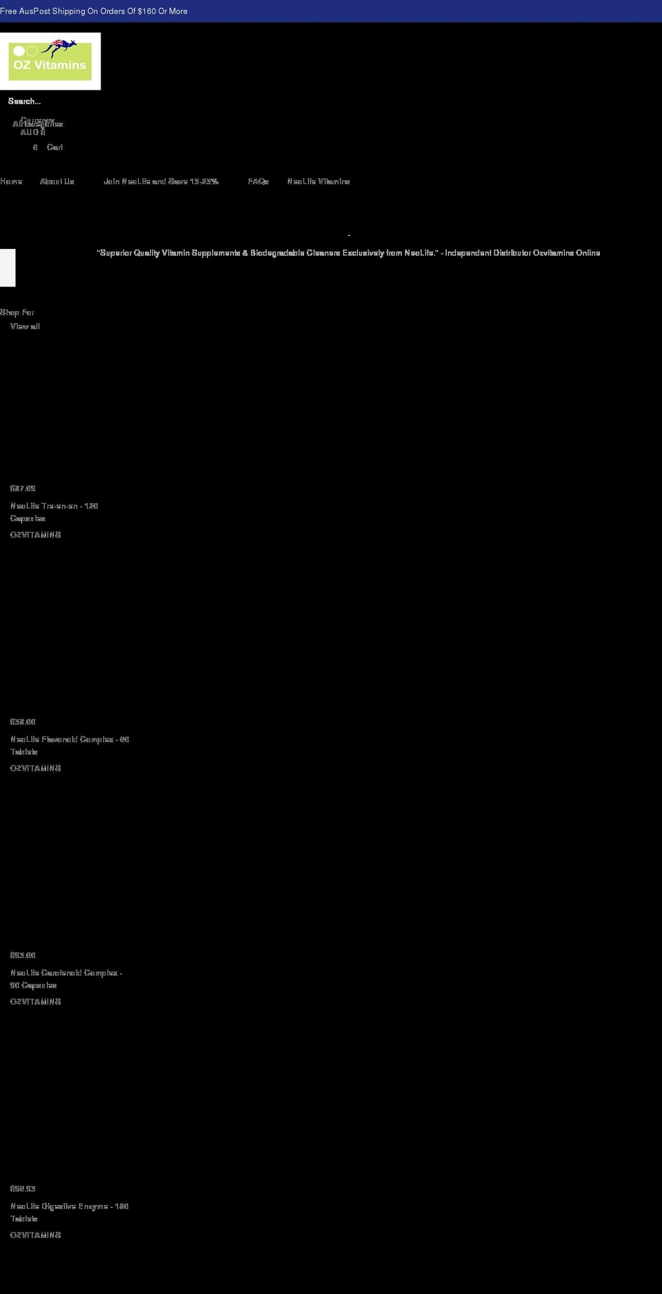 ozvitaminsonline.com.au shopify website screenshot