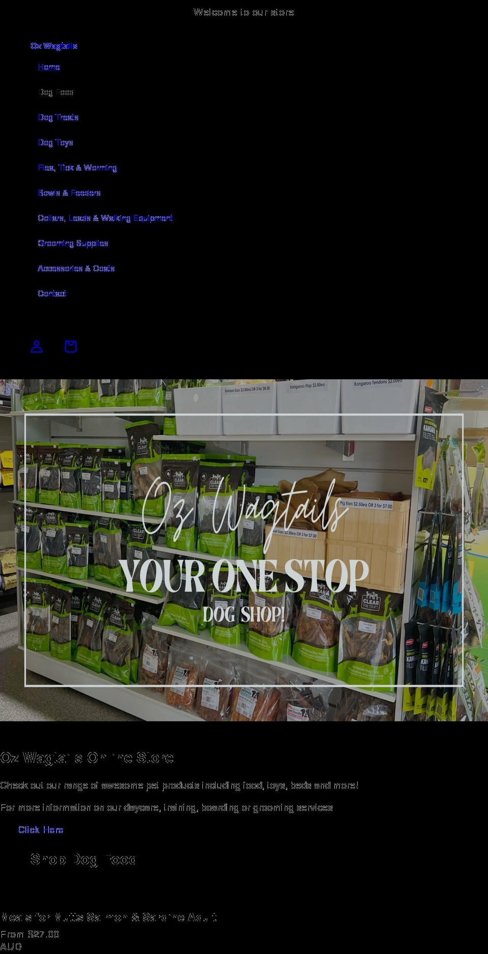 ozwagtails.com.au shopify website screenshot