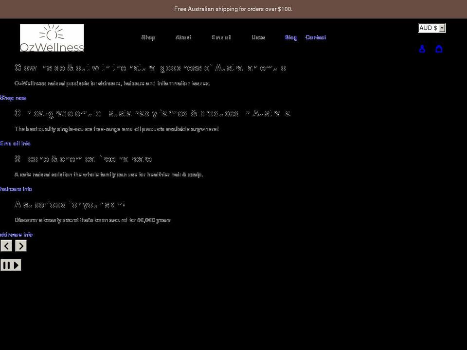 ozwellness.com.au shopify website screenshot