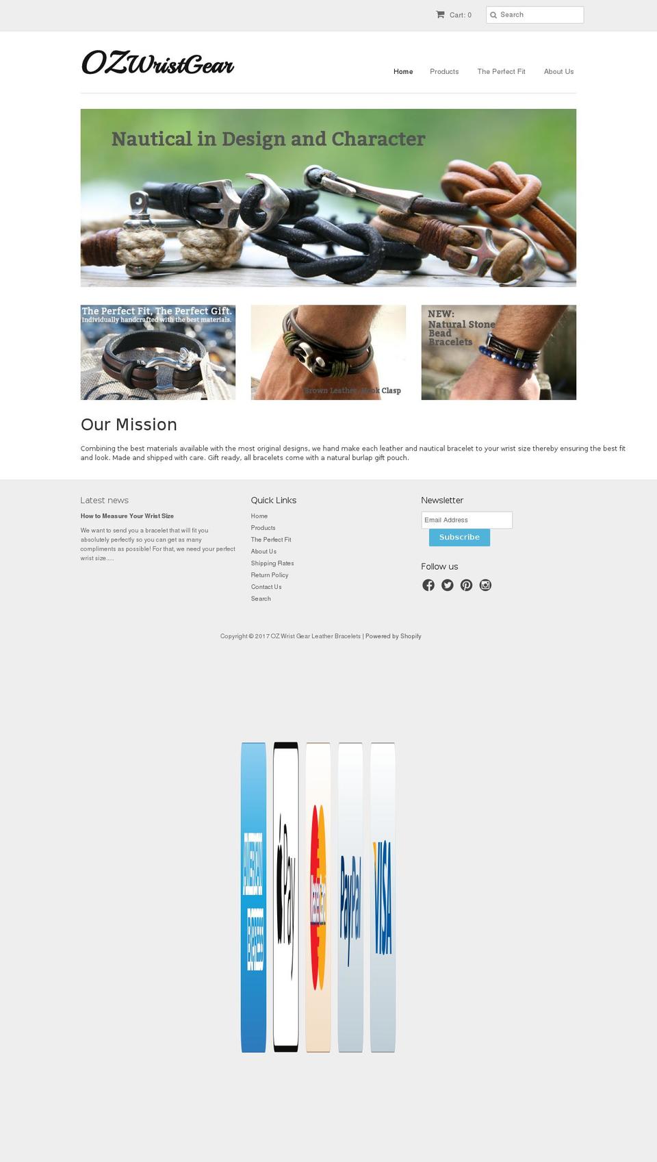 ozwristgear.com shopify website screenshot