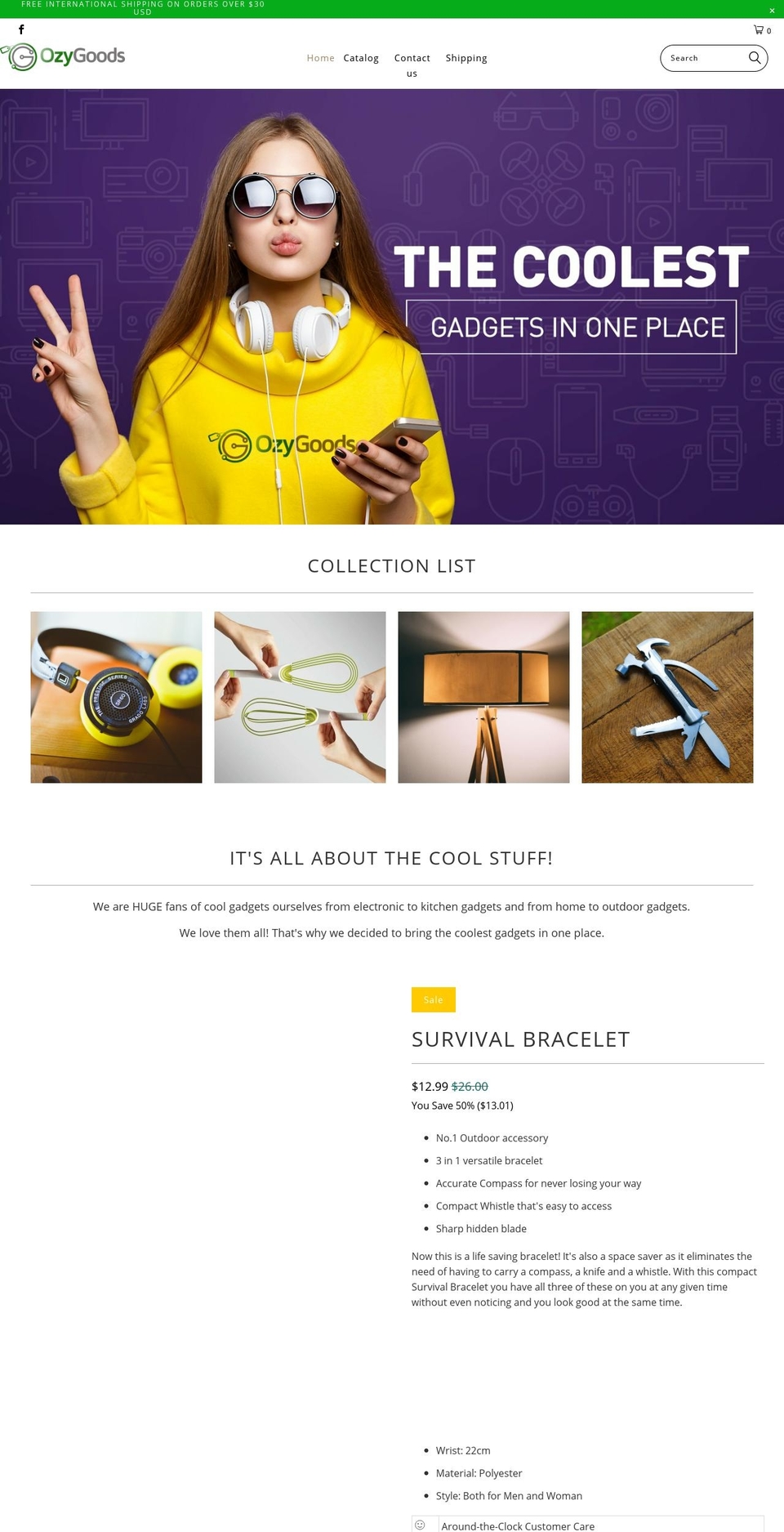 ozygoods.com — Shopify storefront screenshot