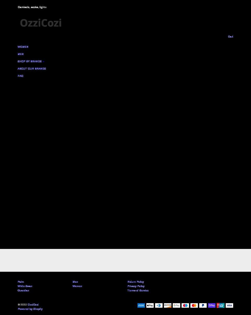 ozzicozi.com shopify website screenshot