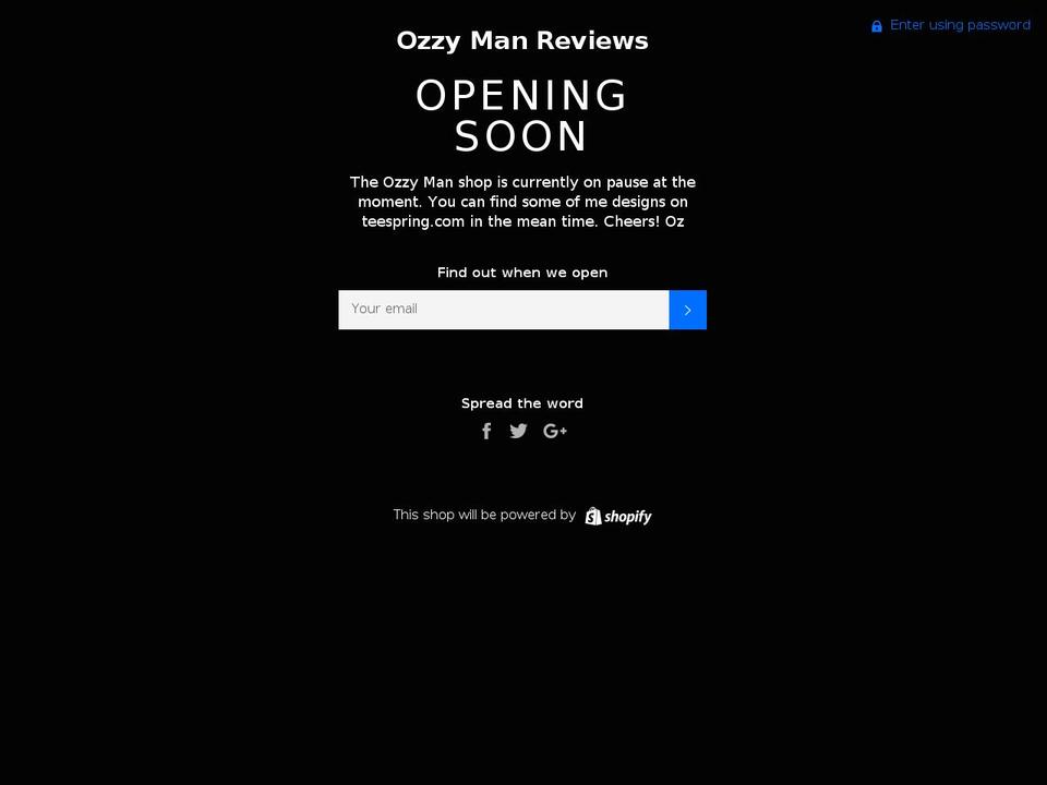 ozzymanshop.com shopify website screenshot