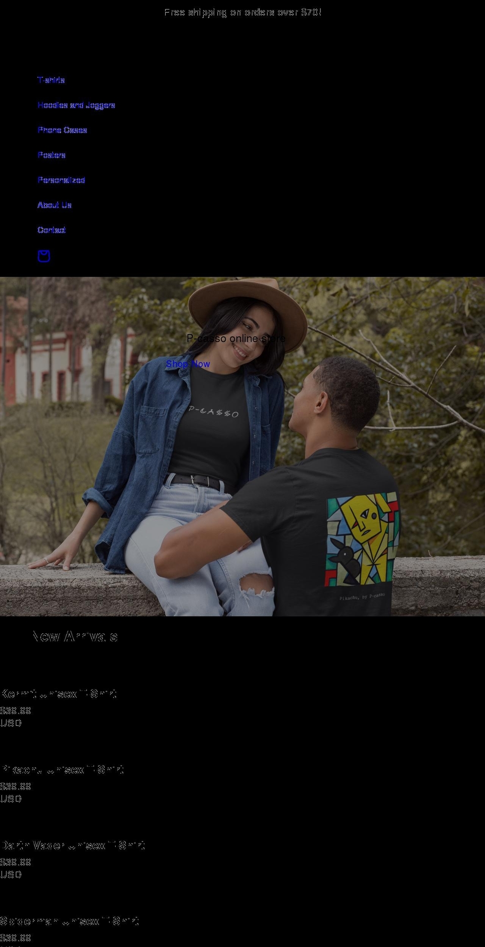 p-casso.com shopify website screenshot