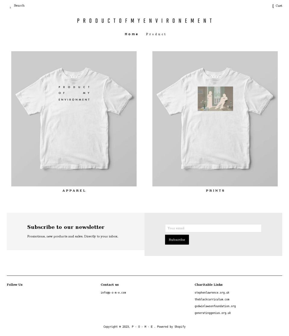 p-o-m-e.com shopify website screenshot