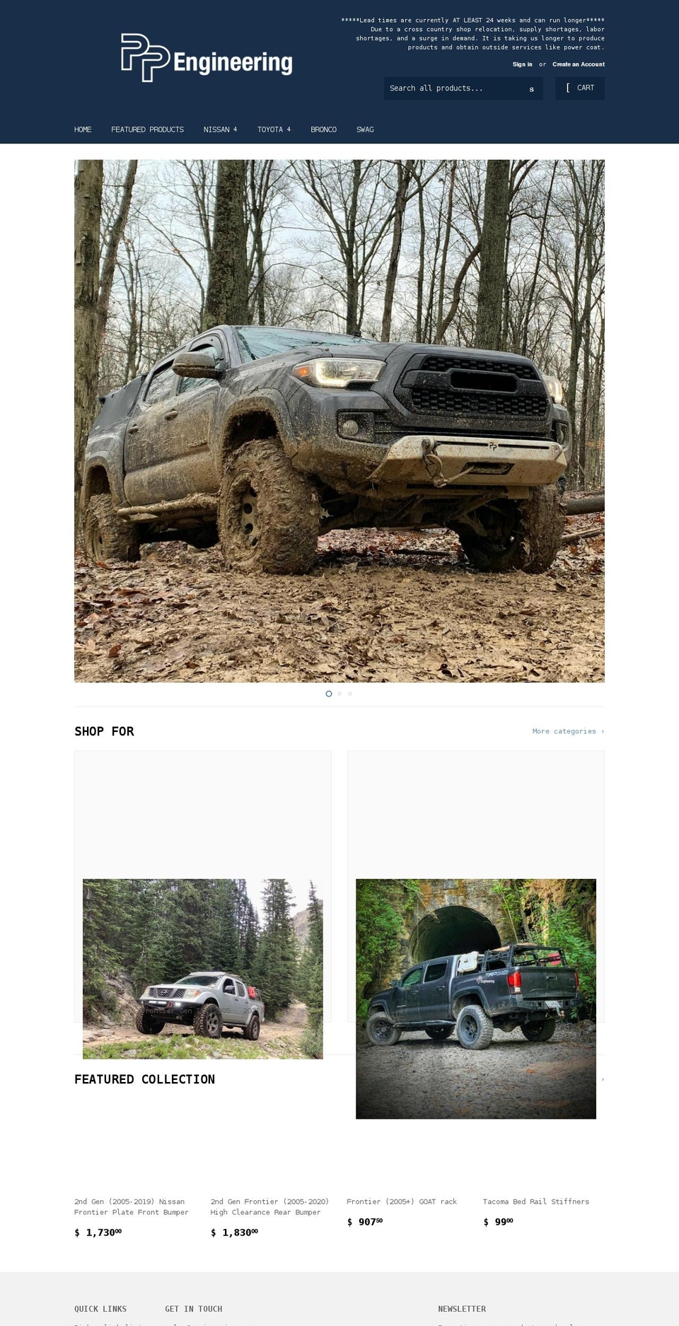p-p-engineering.myshopify.com shopify website screenshot