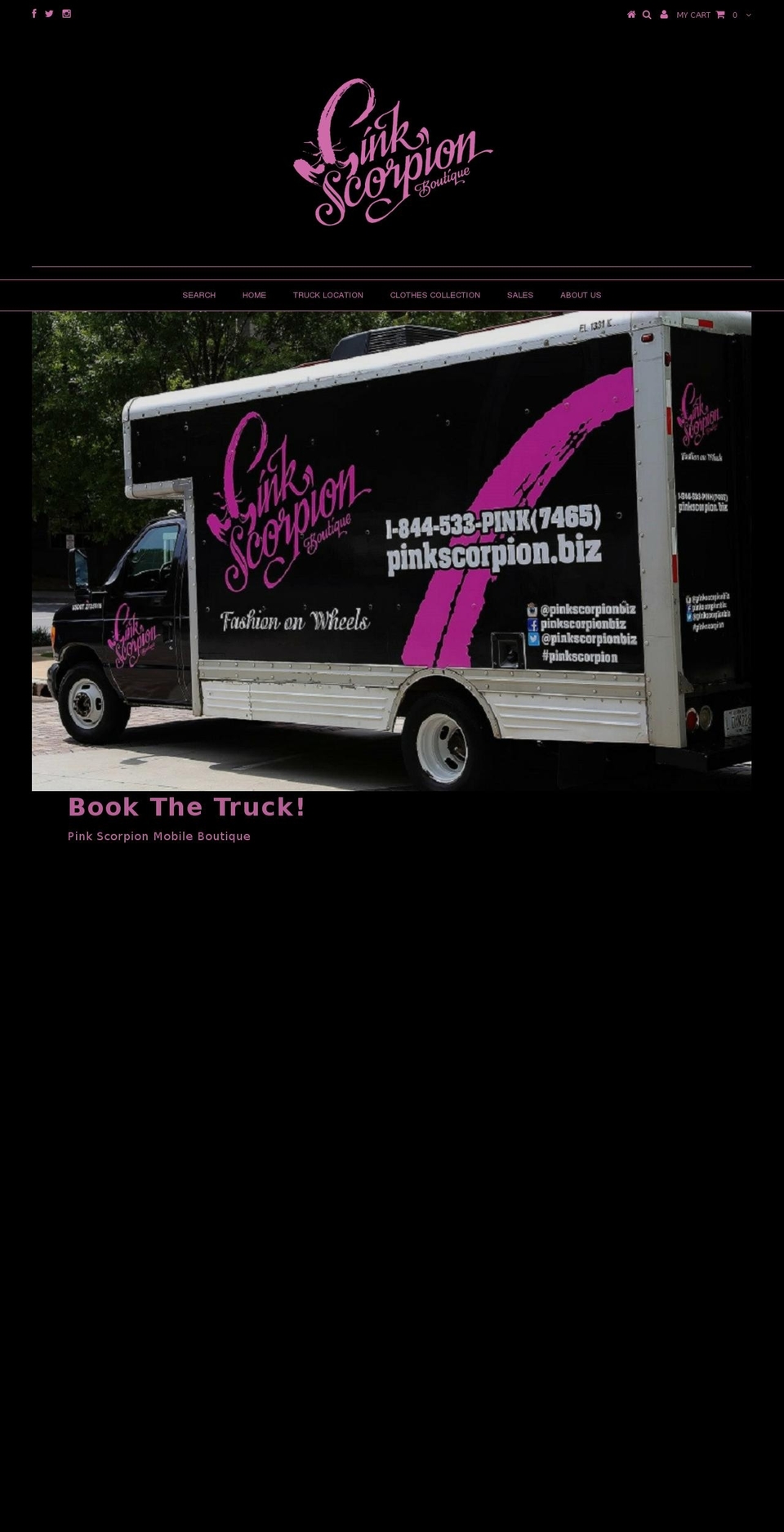 p1nkscorpion.com shopify website screenshot