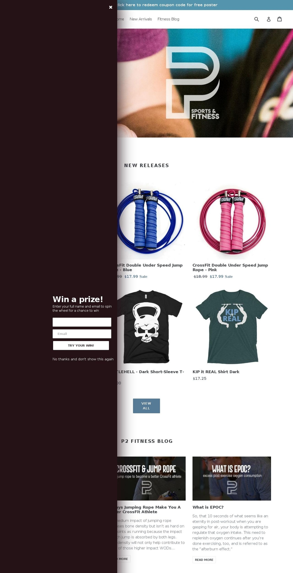 p2-fitness.com — Shopify storefront screenshot